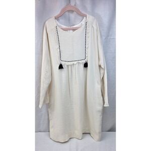 Zara Girls Soft Collection Cream Boho Tassel Fringe Shift Dress Size 11/12